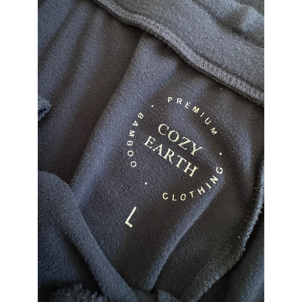 Cozy Earth Women's L Navy Bamboo Joggers Ultra Soft Luxury Lounge Travel Pants - Picture 3 of 6